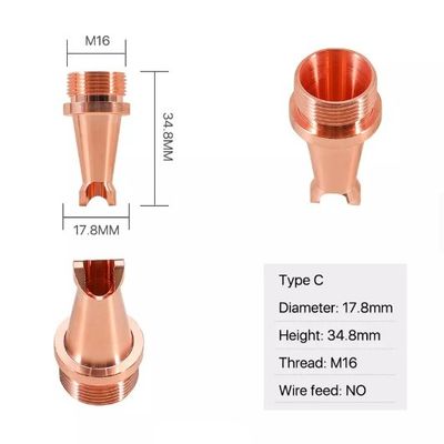 머신 부분을 용접하는 17.8 밀리미터 M16 레이저 용접 노즐 레이저
